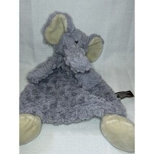 Demdaco Elephant Lovey‎ Rattle Plush Gray Baby Security Blanket Soft Flat 12''
